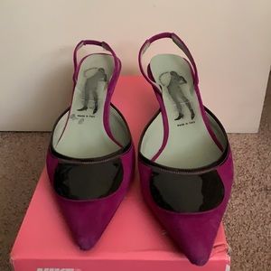 Sigerson Morrison Purple Suede Slingbacks 8.5